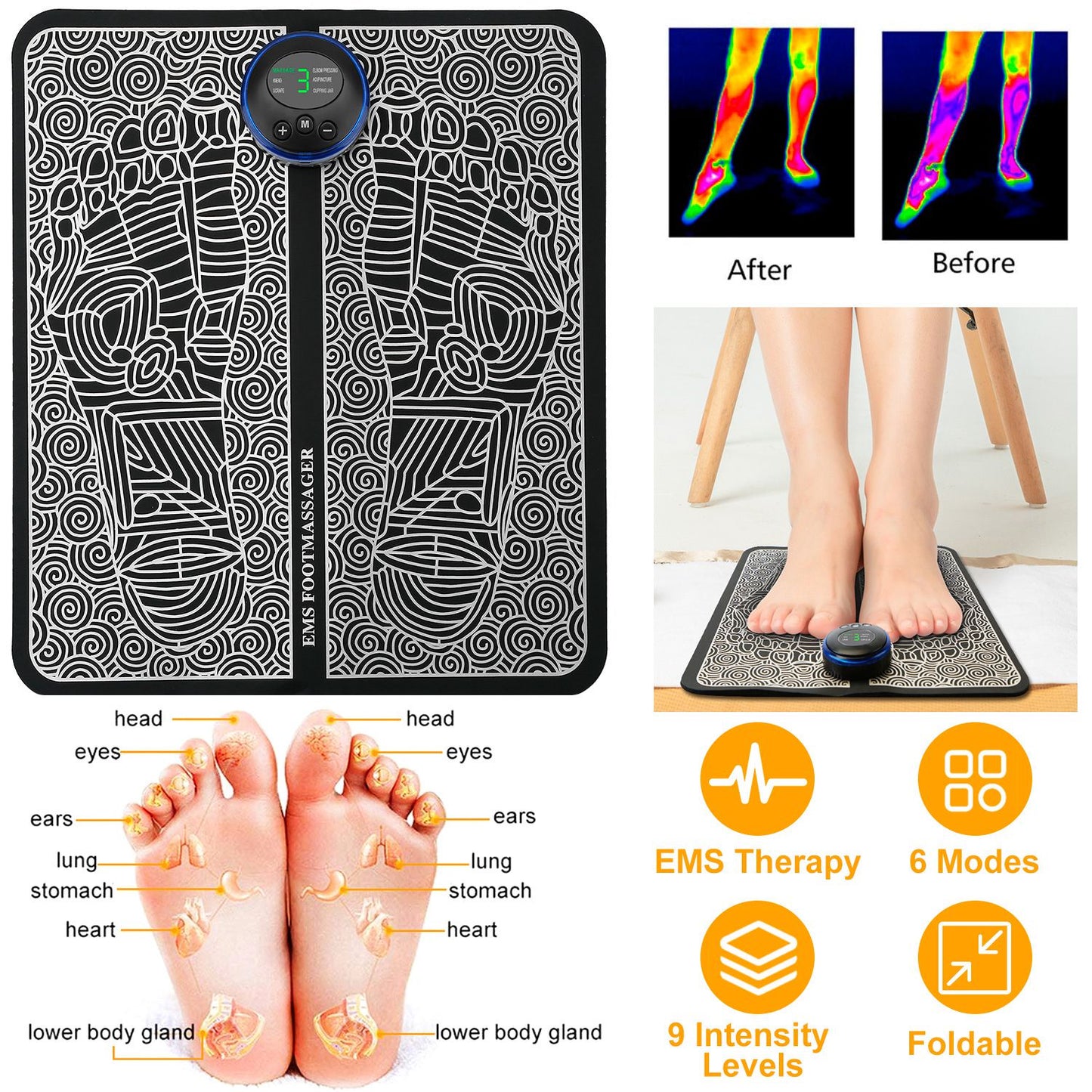 Electric Foot Stimulator Massager Pad
