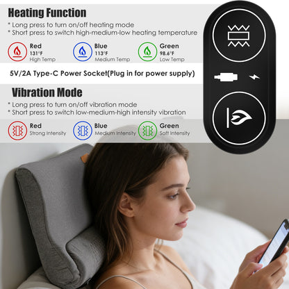 Ergonomic Heating Neck Massager Pillow With 3-Level